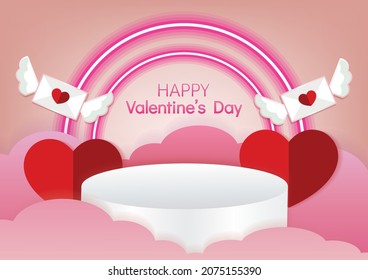 Diseño del stand vectorial del día de San Valentín feliz 