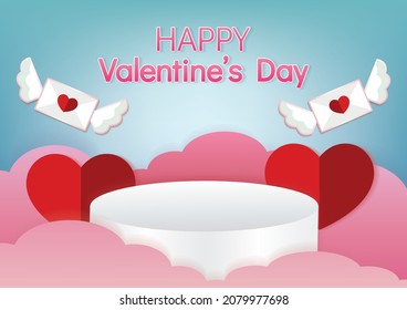 Happy valentine's day vector stand design 
