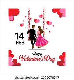 Happy Valentines Day Vector Template