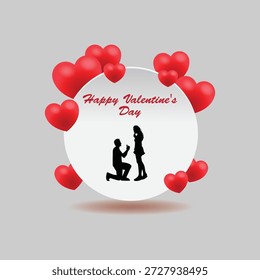 Feliz Día de San Valentín Vector Plantilla 02