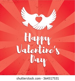 Happy Valentine's Day Vector Template for a greeting card