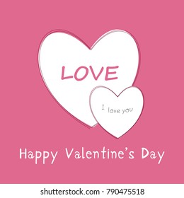 Happy valentines day vector template. Valentine's day romantic greeting card, typography poster with modern calligraphy. Vector Illustration.
