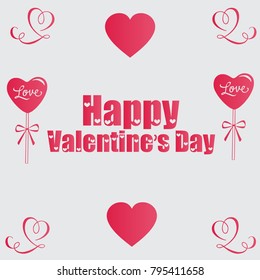 Happy Valentine's Day Vector Template Design
