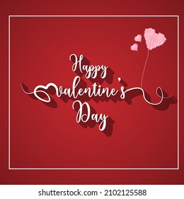 Happy valentines day vector text card typography design