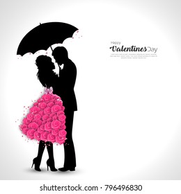 Happy Valentine's Day Vector. Valentine Day Background Card.