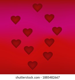 Happy Valentine's Day vector. Warm background with a pattern of hearts.