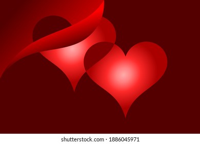 Happy Valentine's day Vector. Wedding invitation background. Warm background with heart in cut out or paper out style illustration. 