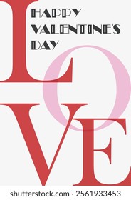 Happy Valentine's Day vertical poster. Stylish trendy design for Valentine's Day. Love vector template for card, invitation, web banner, brochure.