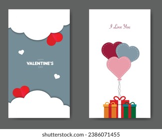 Happy Valentines Day Vertical Template