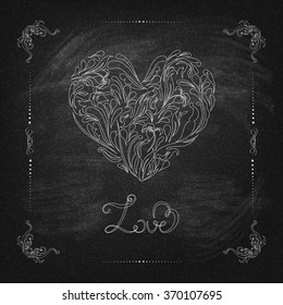 Happy valentine's day vintage abstract style greeting card with lettering, vector background