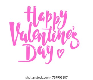 Happy Valentines Day Vintage Card With Vector Lettering