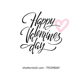 Happy Valentines Day Vintage Card With Vector Lettering