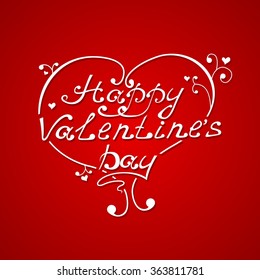 Happy Valentine's Day vintage lettering and heart Greeting Card