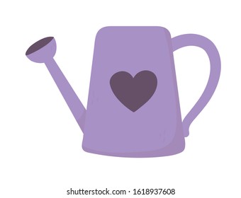 happy valentines day, watering can heart love celebration vector illustration