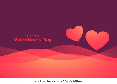 happy valentines day wavy hearts background design