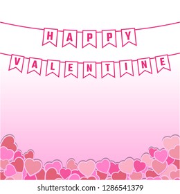 Happy valentines day and wedding design elements. Vector illustration. Pink Background With Ornaments, Heart and Doodles
