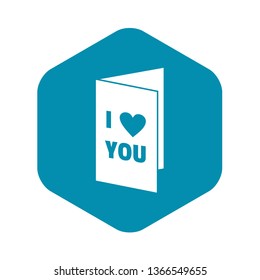 Happy Valentines day or weeding card icon. Simple illustration of Happy Valentines day or weeding card vector icon for web