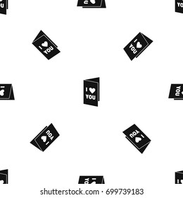 Happy Valentines day or weeding card pattern repeat seamless in black color for any design. Vector geometric illustration
