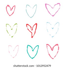 Happy valentines day and weeding design elements. 
Vector illustration. Hearts.