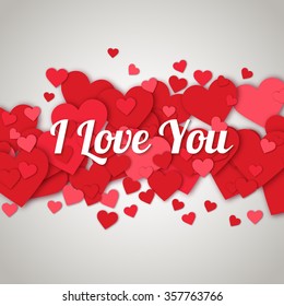 Happy valentines day and weeding design elements. Vector illustration invitation, menu, flyer, template. Gray Background With Ornaments, Hearts. Doodles and curls. Be my Valentine. Love.