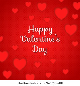 Happy valentines day and weeding design elements. Vector illustration invitation, menu, flyer, template. Red Background With Ornaments, Hearts. Doodles and curls. Be my Valentine. Love.
