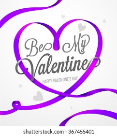 Happy valentines day and weeding design elements. Happy Valentines Day card vector illustration. Heart vector ribbon