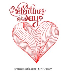 Happy valentines day and weeding design elements. Vector illustration. Pink Background With Ornaments, Hearts. Doodles and curls. Be my Valentine.