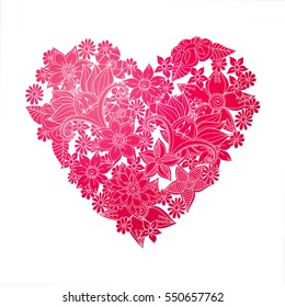 Happy valentines day and weeding design elements. Vector illustration. Hearts. Doodles and curls.