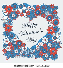 Happy valentines day and weeding design elements. Vector illustration. Hearts. Doodles and curls.