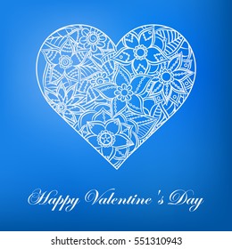 Happy valentines day and weeding design elements. Vector illustration. Hearts. Doodles and curls.