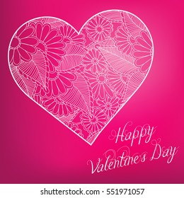 Happy valentines day and weeding design elements. Vector illustration. Hearts. Doodles and curls.