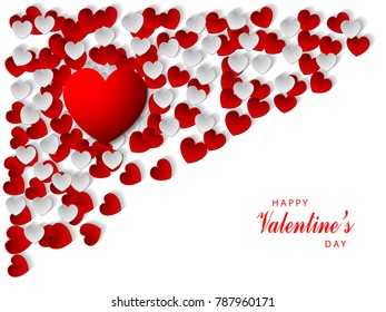Happy valentines day and weeding design elements. Vector illustration. White Background With Ornaments, Hearts. Love theme 07