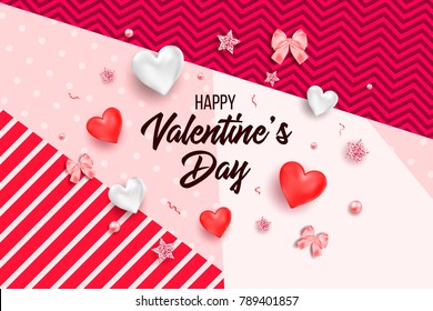 Happy valentines day and weeding design elements. Vector illustration invitation, menu, flyer, template. White Background With Ornaments, Hearts. Doodles and curls. Be my Valentine. Love.