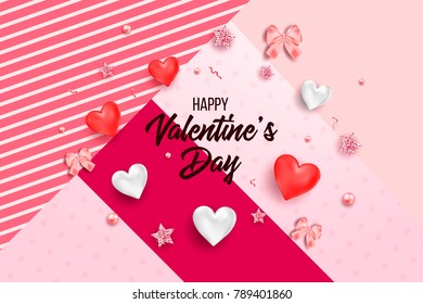 Happy valentines day and weeding design elements. Vector illustration invitation, menu, flyer, template. White Background With Ornaments, Hearts. Doodles and curls. Be my Valentine. Love.