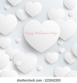 Happy Valentine's Day - White Hearts