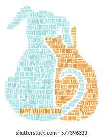 Happy Valentine's Day word cloud on a white background.