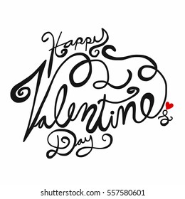 Happy Valentine's day word lettering illustration