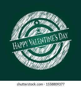 Happy Valentine's Day written on a blackboard. Vector Illustration. Detailed.