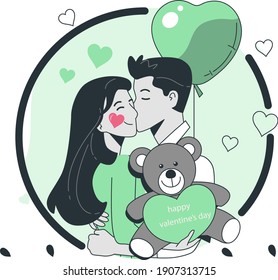 happy valentine's day for your love. Design sweet and cute vector. Make a couple give a heart to you