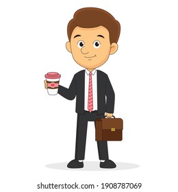 Happy Valentines day,Business man has coffee break
