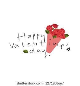 Happy Valentine's Day.Hand drawn vector illustration.