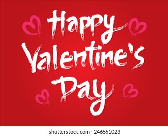 Happy Valentines day,typography,text,font, designed using grunge brush, on red background ,card ,poster, vector