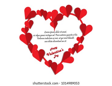 Happy valentine's day.Valentine card Vector Illustration.Wallpaper and white background.template.redheart