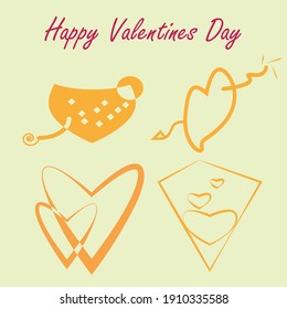 Happy valentines day,Vector illustration in flat cartoon style, Cartoon style, Vector art, thanks giving invitation