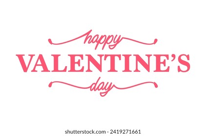 Happy valentine's elegant banner design with calligraphy text.