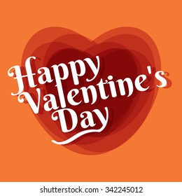 Happy Valentine's greeting card template. Vector