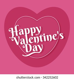 Happy Valentine's greeting card template. Vector