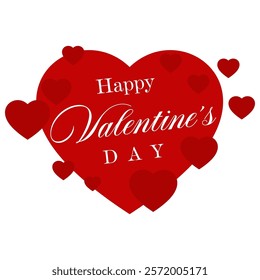 Happy valentine's heart greeting card vector image,simple and elegant design ideas,isolated on white background,can be for sign or greeting