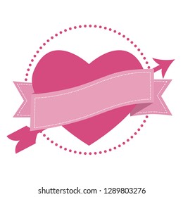 happy valentine's label, vector illustration