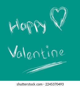 happy valentines lettering by hand digitally suitable for greeting